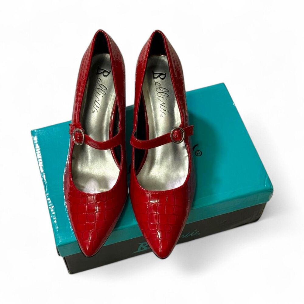 BELLINI Vex Croc embossed Red Pump, NEW! Size 8.5